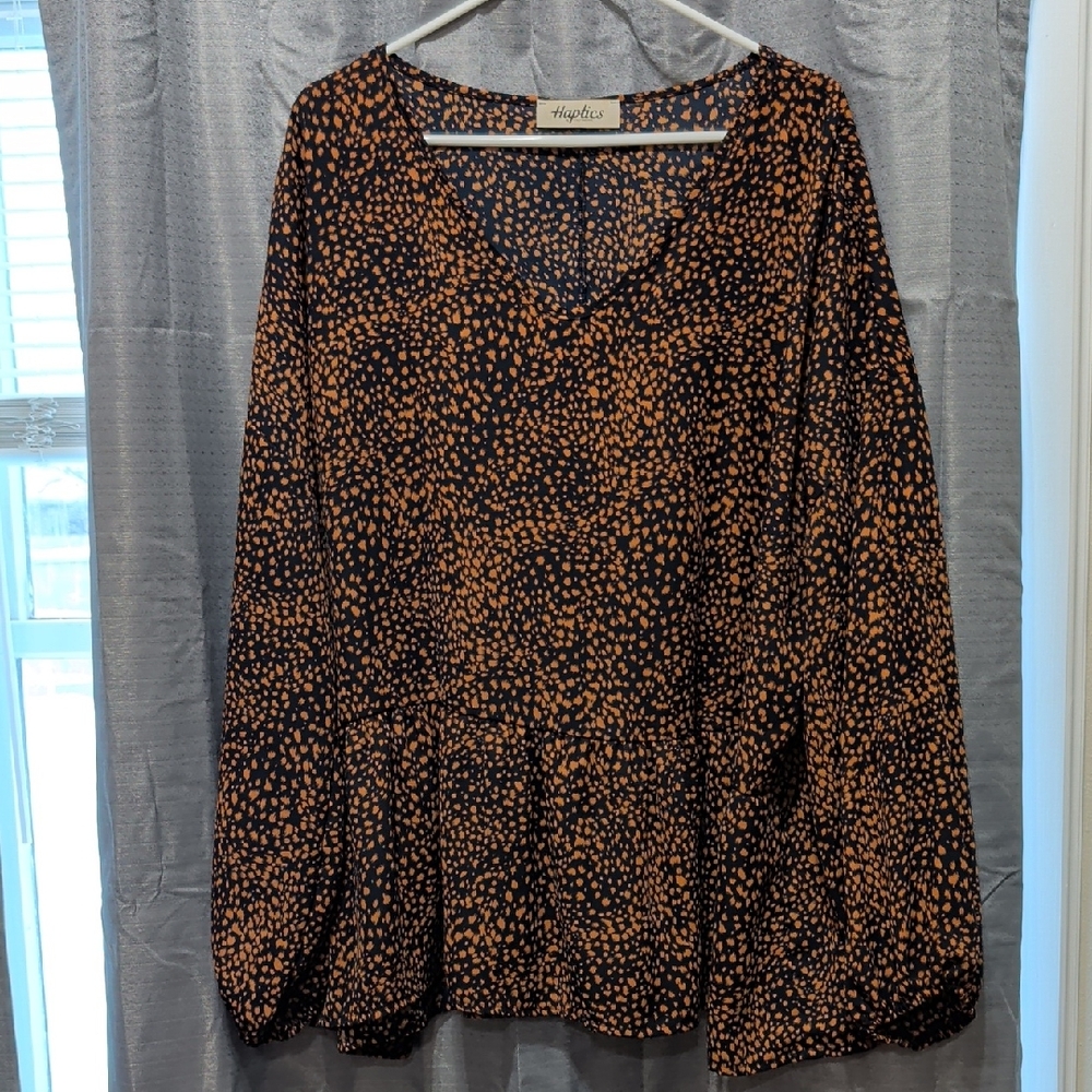 Stylish Black and Orange Blouse by Haptics